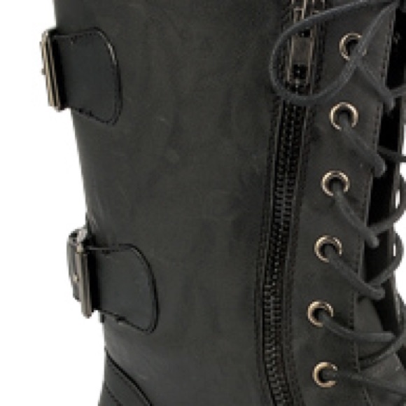 Last 1 Size 6 Nature Black Combat Boot Buckle deco - Picture 5 of 8